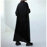 Autumn New Wind Simple Refreshing Long Sleeves Collicate Splicing Wave Point Pattern Dress Dress