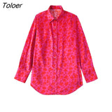 Women Vintage Floral Print Single Breasted Casual Shirt Office Lady Soft Touch Business Blouse Chic Blusas Tops