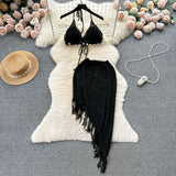 Holiday Suit Women's Design Bikini Hanging Neck Vest Tuxedo Skirt Knitted