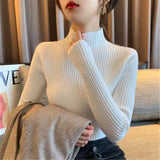 Half-turtleneck Knitted Women Sweater Long Sleeve Jumper Tops Autumn and Winter 2022 Lady Pullover Sweater Clothes