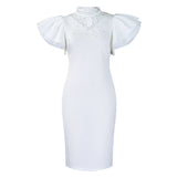 Women's 2025 New Fashion Sexy Sexy Leaf Sleeve Clam Party Dinner Dresses African