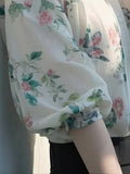 Toloer Collar White Floral Spun Shirt Female Senior Design Sense Unique To Beautiful Shirt