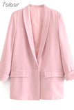 MODA Women Fashion Front Button Office Wear Blazer Coat Vintage Long Sleeve Flap Pockets Female Outerwear Chic Vestes