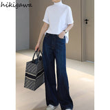 Woman Tshirts 2023 Shirts for Women Turtleneck Shirt Sleeve Tees Y2k Tops Loose Casual Temperament T Shirt Ropa