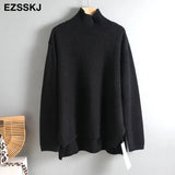 Autumn Winter basic oversize thick Sweater pullovers Women 2021 loose cashmere turtleneck Sweater Pullover female Long