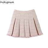 Jackets for Women Fashion Tweed Puff Sleeve Outwear Crop Tops O-neck Long Sleeve Temperament Korean Chic Vintage