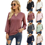 Casual Long Sleeve Women Tshirts V Neck Lace Mesh Long Sleeve Tops Female Vintage Clothes Loose Tees Shirts Blusas