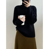 Women's Turtleneck Striped Ribbed Sweater High Neck 2022 Winter New Loose