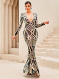 Long Sleeve Deep V Fishtail