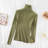 Women's Turtleneck Autumn and Winter Thicken Sweater Fashion 2021 Casual Pullover Knitted Jumper Striped Vintage Sweater