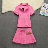 Hooded Cotton Tops and Mini Skirt Set Letter Patterned Tracksuit 2 piece set women Casual Sweat Suits for Girls