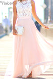 Philosophy 2023 Spring Summer Hollow Out Floor-Length Casual Dress Sleeveless O-Neck Party Dress Maxi Beach