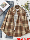 Women's Plaid Woolen Shirt Oversize Autumn 2022 Thick Warm Plaid Blouses And Shirts Winter Oversized Women Woolen Shirt
