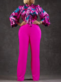 Women's Clothing 2025 Autumn And Winter Loose Large-Size Casual Print Long-Sleeved Shirt Broad Leg Pants