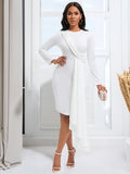 Autumn Long Sleeves Elegance OL Pencil Dress Size Africa
