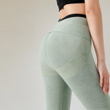Women's High Waist Winter Green Fleece Tights Ladies Thermo Lined Leggings Slim Fitness Pant Casual
