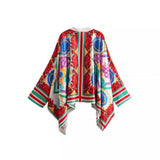 Women's Clothing Positioning Printed Bat Sleeve Loose Shirt + High Waist Loose Straight Through The Casual Pants Women's