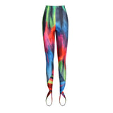Print Colorblock Slim Pencil Pants For Women High Waist Skinny Tie Dye Trousers Female Fashion Clothing Style