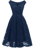 Elegant Lace Off Shoulder Vintage Party