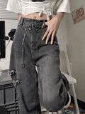Vintage Wash Frayed Ripped Jeans-Outfit