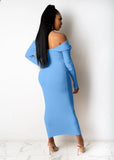 Knitting V-Neck Long Bodycon