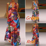 Printed Maxi Dress ZANZEA 2022 Women's Sundress Casual Summer Long Vestido Female V Neck Party Robe Femme Linen Dress