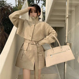 Korobov Korean Long Sleeve Streetwear Crop Cardigans Vintage Single Breasted Knit Turtleneck Cardigan Sweet Japanese