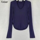 Long Sleeve Tshirt Women 2023 Fashion Slim White Woman Tshirts Tops High Elasticity Thin Skinny Tee Shirt Blusas