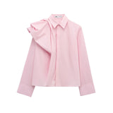 Homemade New Women's Series Shoulder Puffy Design Prefectural Shirt