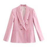PUWD Casual Women Suits 2021 Autumn Winter Clothing Girls Blazer Long-sleeved Female Jacket Trousers Office Ladies Two-piece