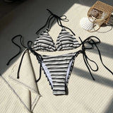 2024 New Striped Towelcloth Small Fresh Sexy Swimwear