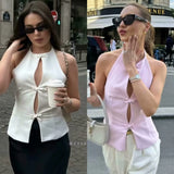 Summer New Women's Bow Hanging Neck Collar Shorts