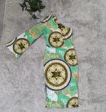 Casaul Retro Print One Shoulder Long