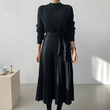2021 Spring Vintage Sweater Dresses Women Long Sleeve Knit Harajuku Korean Elegant Lady