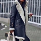 Winter Women's Leather Jacket Pu Material Cotton Coat Plus Plush Medium-Length Paragraph High Collar Coat Winter