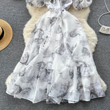 Coat Collar Fairy Summer Dress Design Dress Waist Ink Niche New Dress