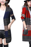 Sweater Women Cardigan Fashion 2023 Long Sleeve Striped Autumn And Winter Cardigans Casual Loose Striped Knitted