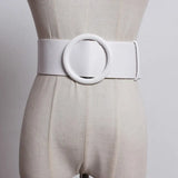 White Rectangular Buckle Split Long Wide Pu Leather Belt Personality Women New Fashion Tide All-match Spring 2022