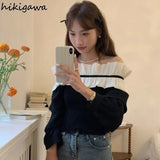 Blusas De Mujer Sexy Slash Neck Blouse for Women Temperament Tops Female Fashion Ruffles Slim Sweet Korean Blouses