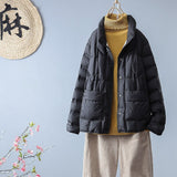 VAREY LIN Winter Stand Collar Women Ultra Light White Duck Down Short Coat Female Pocket Down Jackets Lady Snow