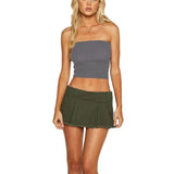Tops y2k Grunge Clothes 2000s Women Solid Color Slim Fit Off Shoulder Strapless Sleeveless Backless Vest Summer