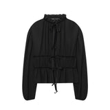 And Winter New Bow Buckle Buckle Short-Sleeved Knit Coat
