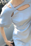 Woman Dress Vintage Irregular Summer Robe Femme Chic Hollow Out Slim Fit Koream Maxi Dresses 2023 Vestidos De Mujer
