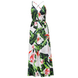 Floral Long Dress Sexy Backless Casual Beach Strap Dress 2021 Clothes Dresses For Women Blue Sundress