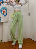High Waist Loose Pants For Women Sport Trousers Wide Leg Sweatpants Women Joggers Straight Elastic Waist Pants