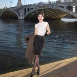 High-Waist Wave Knitted Knitted Hip Skirt Girl Summer Slim Slim Thin Little Hot Girl Fishtail Short