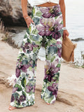 Spring And Summer New Four Seasons Of Leisure Wide Leg Trousers Print Burst Loose Trousers