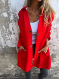 2025 New Hot Fashion Long-Sleeved Solid Coat Women's