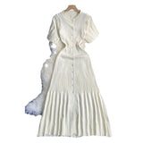 Summer Famous Lady Thousand Gold Style Slim Thin Short Sleeve Knitted Dress Fishtail Dress Femininity