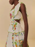 Fashion Print Bareback Bow Dress 2025 Spring And Summer